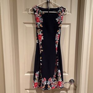 Navy Floral Fit & Flare Dress
